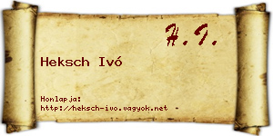 Heksch Ivó névjegykártya