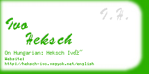 ivo heksch business card